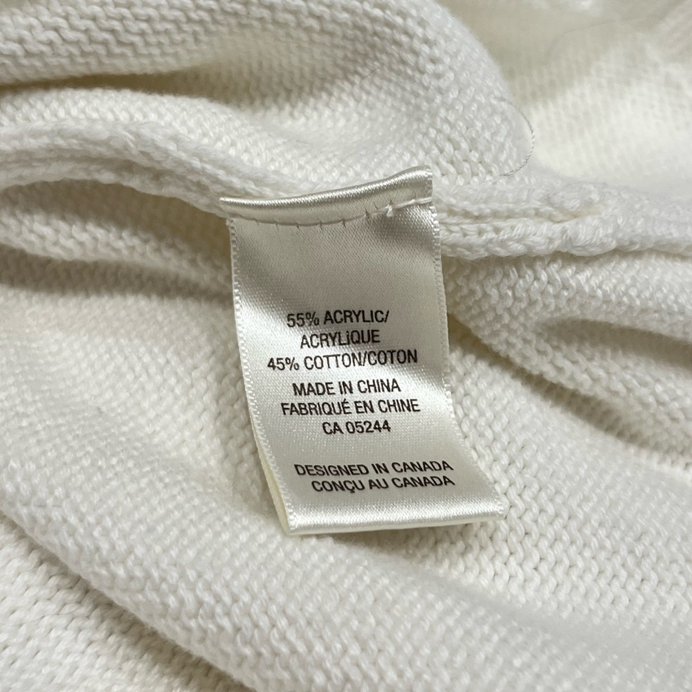 Cotton Ginny Knit Cotton Blend Women's Cozy White Sweater XL Fisherman Core - Picture 6 of 6